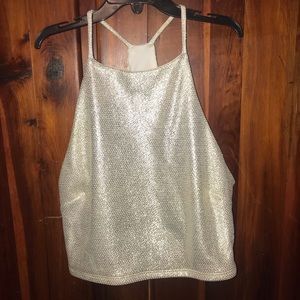 Silver crop top